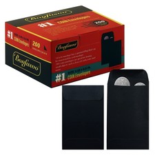 200 Pack 1 Black Coin Envelope 2.25 X 3.5 inches Kraft Envelopes Classic Sma...