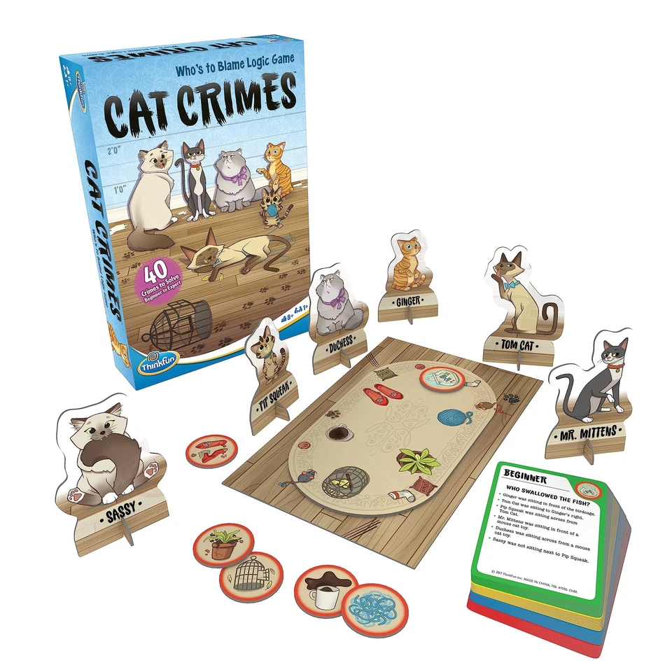 Thinkfun Cat Crimes Who’s to Blame Logic Challenge Game for Kids Age 8 Years Up - Image 2 of 4