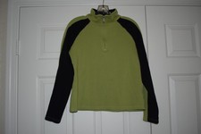 Women's Size L Geoffrey Beene Sport Green  Black 1/4 Zip Pullover