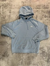 Nike Hoodie Mens M Sportswear Club Fleece Pullover Baby Blue