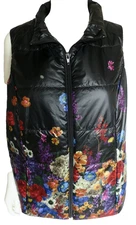 Norm Thompson Full-Zip Puffer Floral Zip-Pockets Vest size 1X