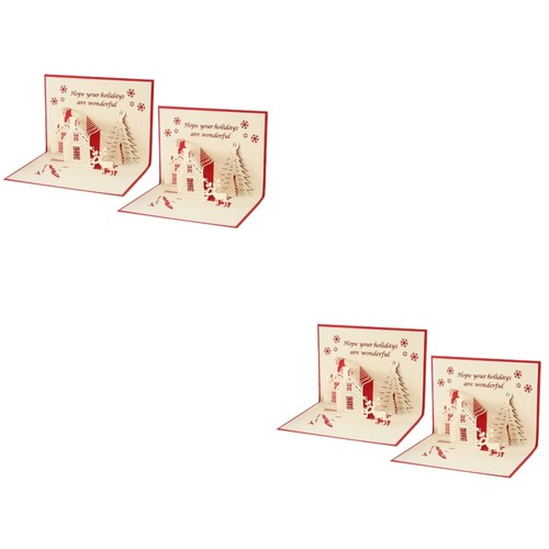 2pcs Weihnachtskarten 3d Hollow Weihnachtsgrüßkarte Segenkarten Geschenkkarten - Bild 11 von 14