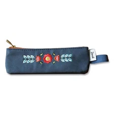 Denik NBPOUCH550 Evelynn Zipper Vegan Suede Notebook Pouch, 2 X 6.5, Blue With