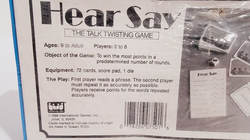 Hear Say: The Talk Twisting Game - Juegos Internacionales 1988 - Precintado - Imagen 3 de 8