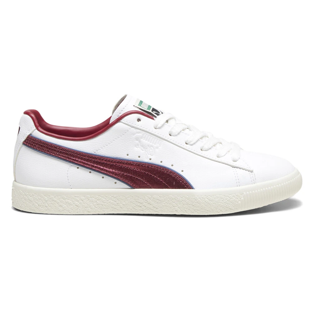 Puma Clyde Varsity Lace Up Mens White Sneakers Casual Shoes