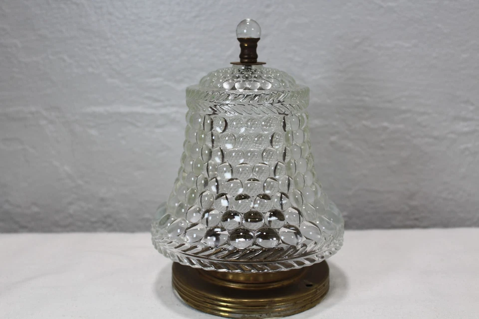 Lámpara de techo de vidrio transparente Hobnail de colección base de latón glamour Shabby Chic Foto 2 de 4