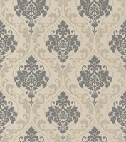 Rasch Tapete Vlies 725643 Barock Beige Taupe Grau Textilstruktur Vliestapete