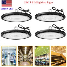 4 Pack 100W UFO LED High Bay Light Factory Warehouse Commercial Light Fixtures