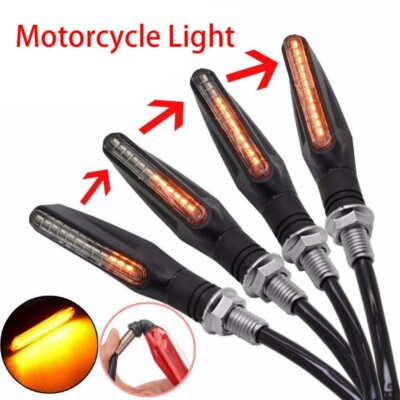 4pcs LED Motorrad Universal Roller Mit Blinker Miniblinker Licht 12V TOP~