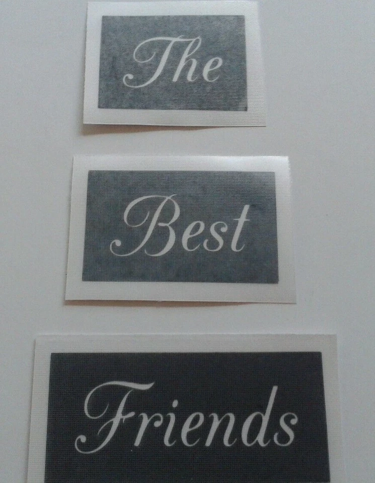 30 x Plantillas de palabras The Best Friends para grabar vidrio regalo cristalería