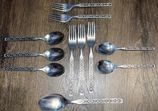 Reed & Barton CARACAS Pattern Stainless Flatware Set Of 11
