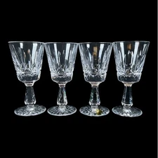 4 Vintage Waterford Crystal Rosslare 6" Clear Wine Glasses cup mug home decor