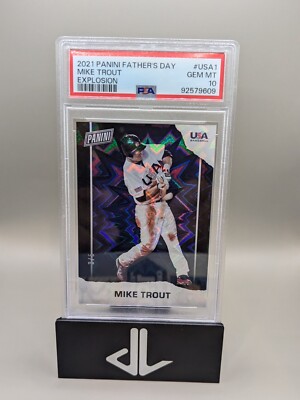 Mike Trout 2021 Panini Fathers Day USA #1 Explosion PSA 10 POP 1 SSP /5