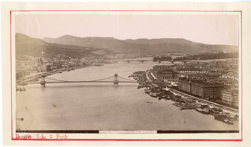 Tirage Albuminé Panorama Budapest – 18,2x96,6 Cm – Vers 1890 – Original