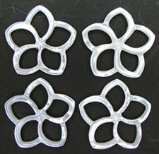 4 Pcs. MOP Natural Mother of Pearl in Flat Flower Form 20x20 MM.