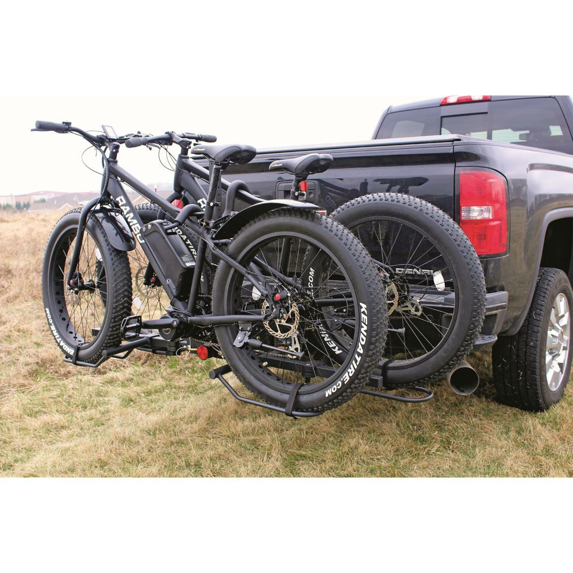 2 Bike Rack Wide Fat Tire Carrier Truck Hitch Heavy Duty Adjustable