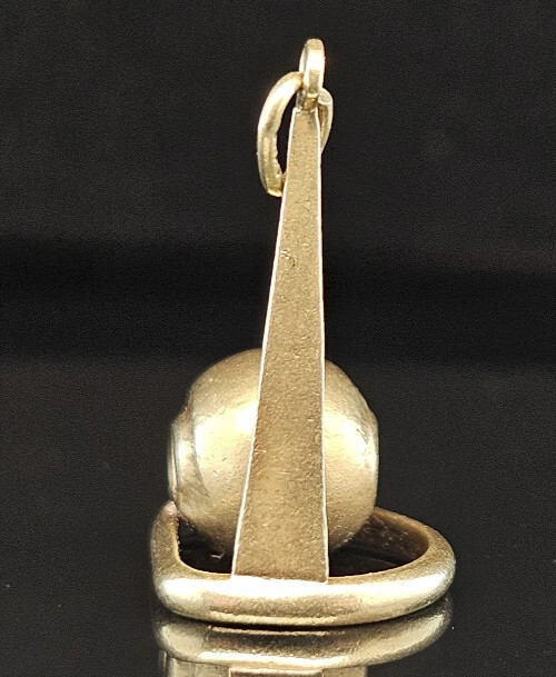 14K Gold 1939 Worlds Fair Trylon Perisphere Charm Queens New York Antique NY - Image 3 of 4