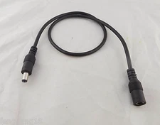 DC Power 5.5mm x 2.1mm Male To Female Barrel Plug Connector Extension Cable 50cm