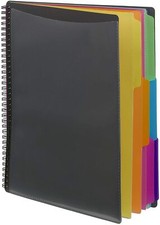 12 Pocket Poly Project Organizer, Letter Size, 1/3-Cut Tab, Gray with Bright Col
