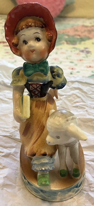 Vintage Ucagco China Nursery Rhyme Mary Had A Little Lamb Figurine 