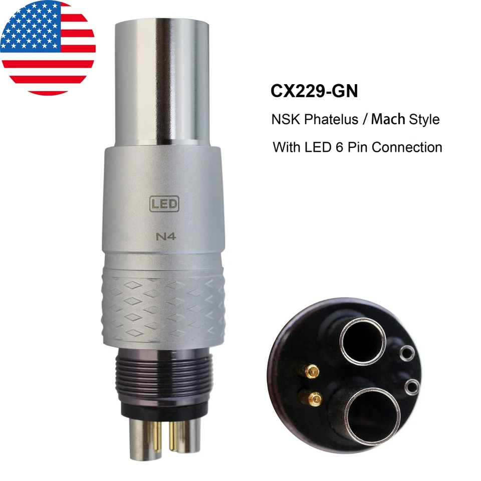 Acoplador de acoplamiento de pieza de mano dental LED de 6 orificios para KAVO Multiflex NSK Phatelus con h Foto 3 de 4