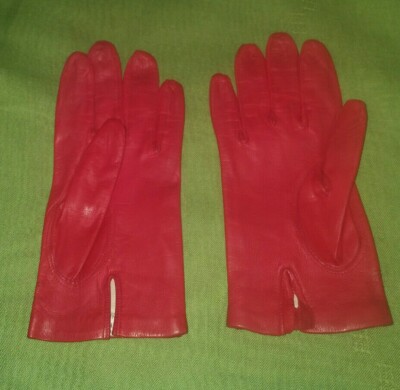 Vintage Carson Pirie Scott Leather Gloves - Women's - Red - Size 6