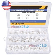 300PCS Insulated Nylon Terminal Closed End Crimp Cap Copper Core Wire Connectors