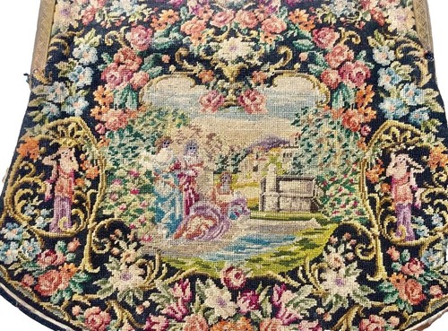 Antique Victorian Handmade Petit Point Needlepoint Brass Purse Clutch Handbag - Picture 3 of 8