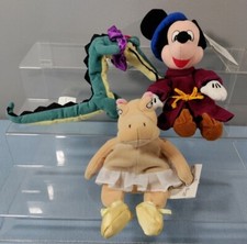 FANTASIA SORCERER MICKEY HIPPO ALIGATOR MINI BEAN BAG PLUSH THE DISNEY STORE NEW