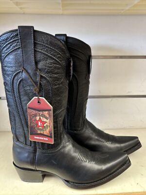 New Men s Los Altos 942105 Calfskin Belmont Black Snip Toe Western Boot