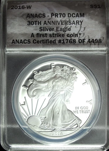 2016 W ANAC's PF 70 Proof DCAM American Silver Eagle ☆☆ 30th Anniversary ☆ 768