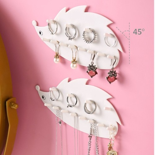 Adhesive Hedgehog Hook Space Saving Door Rear Hanger for Rings Bracelet - Picture 3 of 8