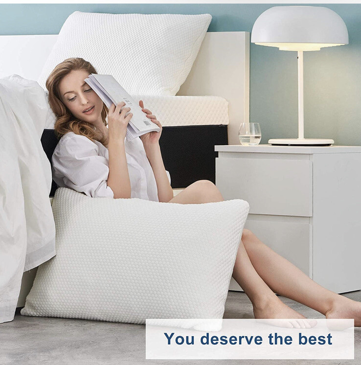 Molblly King Size Pillows 2 Pack, Shredded Memory Foam Bed Firm Pillows for