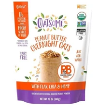 Oatsome PBfit Overnight Oats - Peanut Butter Flavor with Chia Seeds, Flax Seeds