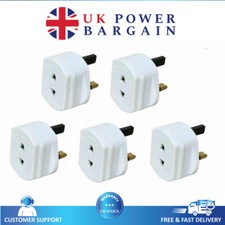 5x Shaver Adaptor UK to 2 Pin Socket Plug Fuse for Toothbrush Bath Shaving White