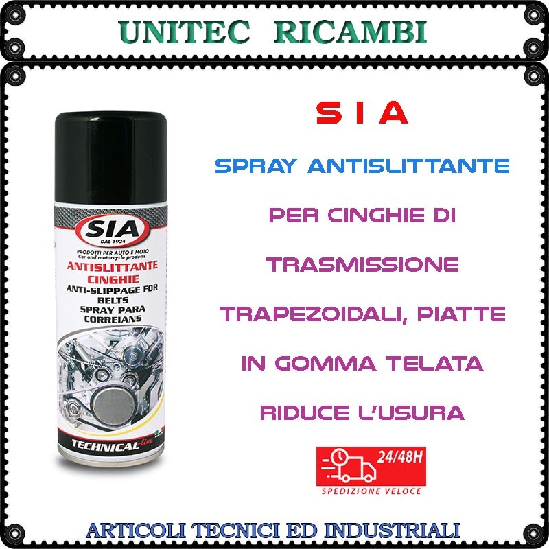 SIA Antislittante spray 400ml. per cinghie trasmissione trapezoidali o piatte