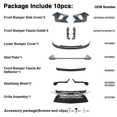 New Bumper Covers Fascias Set of 2 Front for Cherokee CH1014112