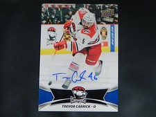 2016-17 Upper Deck UD AHL AUTO #6 Trevor Carrick Charlotte Checkers