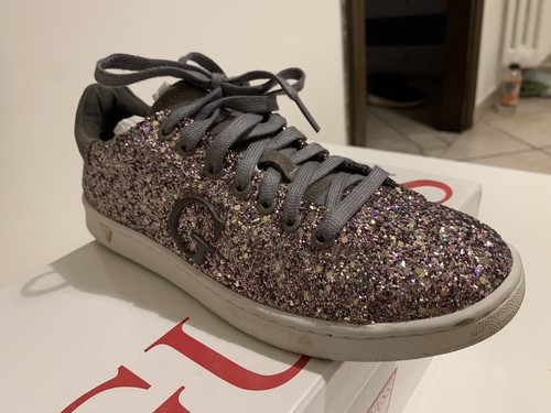 Scarpe Da Donna Guess Usate Sneakers 38 Rosa Strass Grigio | eBay