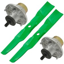 Caltric Spindles w/ Blades for John Deere X330 X350 X354 X370 Tractor 42 in Deck
