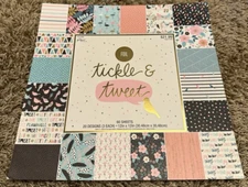The Paper Studio 12 x 12 Paper Pad TICKLE & TWEET 40 Pages 1-Sided Foil