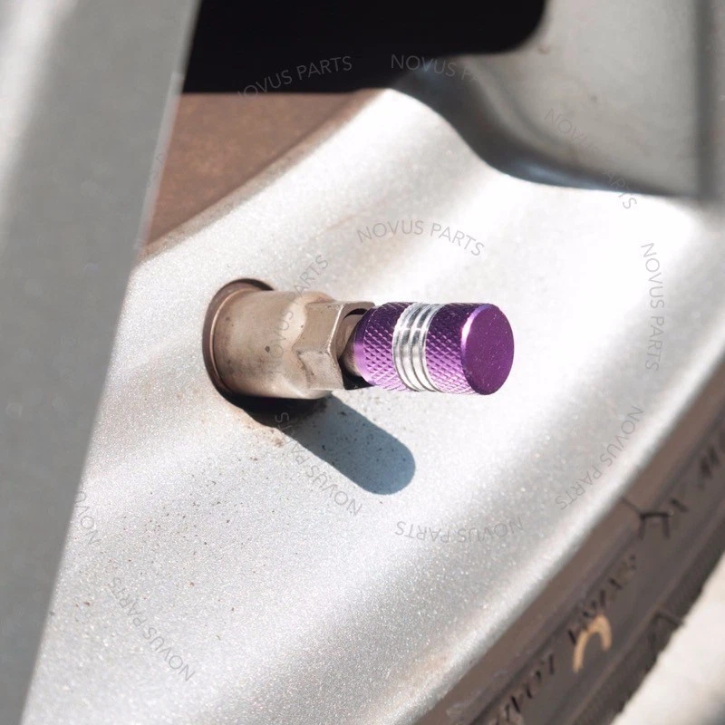 Tapa de válvula de neumático 4 piezas púrpura centrado ajuste Chevrolet Corvette Tahoe Express 3500 Foto 4 de 4