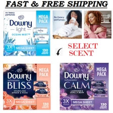 Downy Infusions Mega Dryer Sheets, Laundry Fabric Softener, 130 Ct, Select Scent