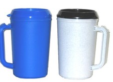 Insulated Mugs, Large 20 Ounce, 2 Pack, Granite Blue, Made in America, Lead Free