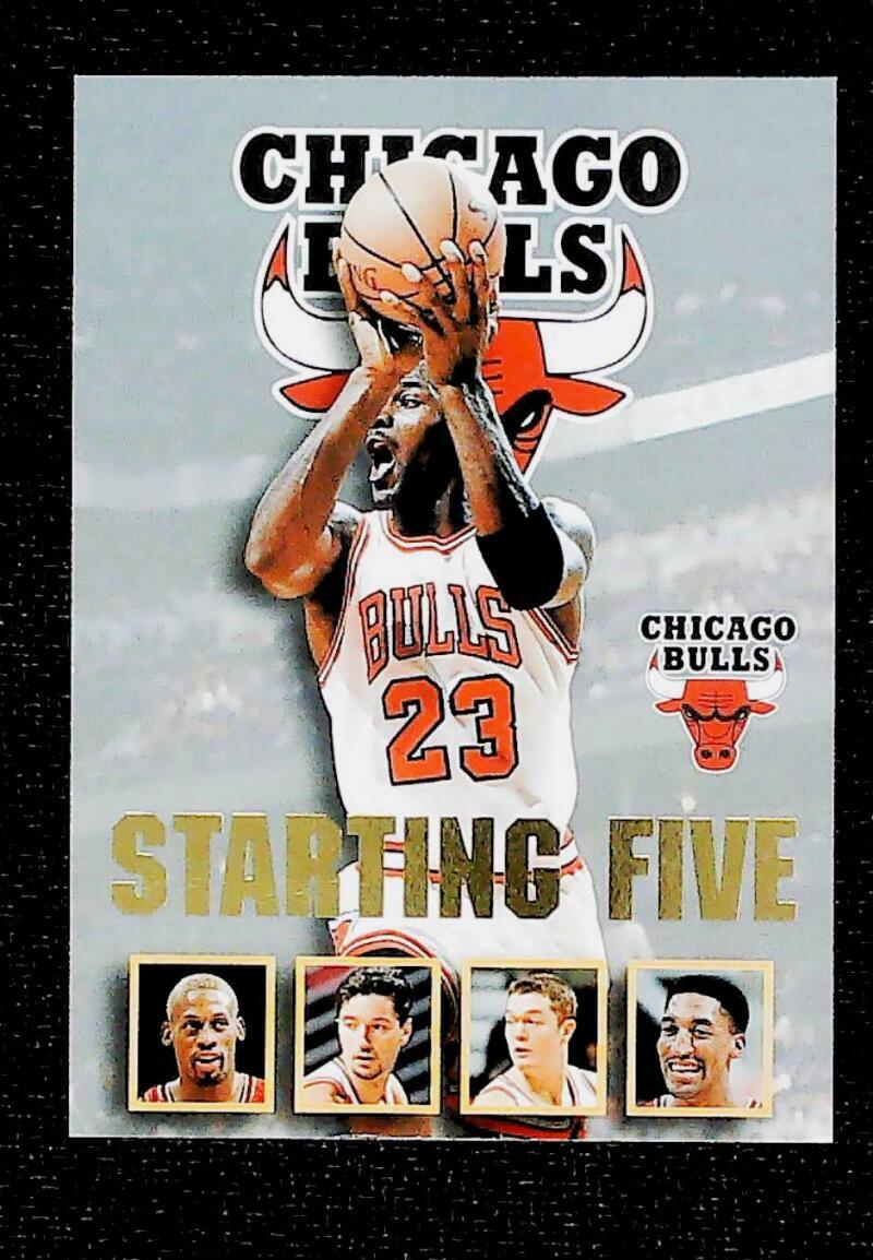 1996-97 Hoops Starting Five #4 Michael Jordan/Rodman/Kukoc/Longley/Scotti Pippen