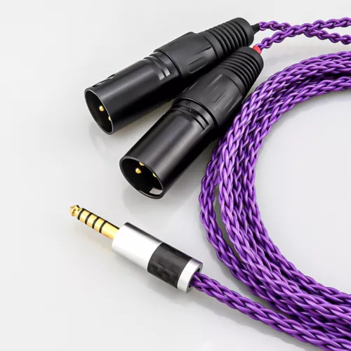 Cavo Adattatore Audio XLR Bilanciato Maschio a Doppio 2x3pin 8 Core Placcato Argento 4,4mm - Foto 3 di 6