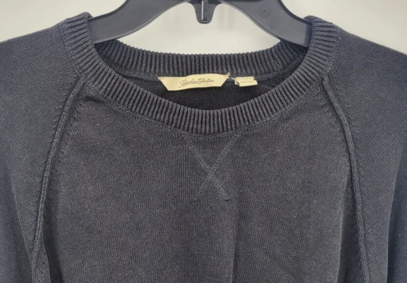 Paradise Collection Sweater Mens Medium Black Crew Neck Raglan Sleeve Pullover - Image 3 of 4