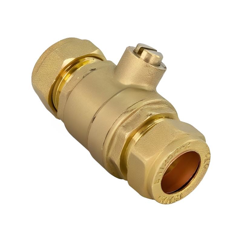 15mm Full Bore Brass Isolation Valve - Bag of 2 - FREE Next-Day Delivery