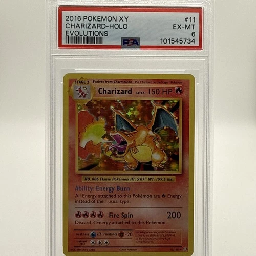 2016 POKEMON XY EVOLUTIONS #11 CHARIZARD-HOLO PSA 6