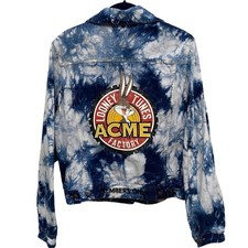 LOONEY TUNES Acme Factory Denim Jacket by Members Only Bugs Bunny Tweety Bird